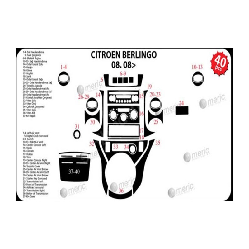 MAUN KAPLAMA CITROEN BERLİNGO-PARTNER 02-08 TİTAN 11PRÇ 34457 MERİÇ