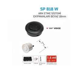 PARK SENSÖRÜ BUZZERLİ 4 GÖZLÜ BEYAZ 18MM SP B18 SP-B18-W SENTİNEL