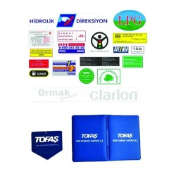 YAPIŞTIRMA FOLYO ETİKET TAKIMI (18 ETİKET + 1 KOKU + 1 RUHSAT KABI) TOFAŞ OPAR ERN00100 SÜSLEN