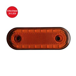 LEDLİ LAMBA MARKER 20 LED SARI REFLEKTÖRLÜ DÜZ 118X43 E25 TAS132S TAS