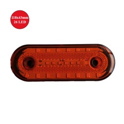 LEDLİ LAMBA MARKER 26 LED SARI REFLEKTÖRLÜ ORTADA LEDLİ DÜZ 118X43 E25