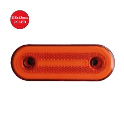 LEDLİ LAMBA MARKER 26 LED NEON SARI REFLEKTÖRLÜ DÜZ 118X43 E25 TAS135S