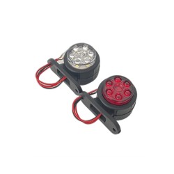 LAMBA TAKOZ MİNİ 12 LEDLİ MERCEKLİ KIRMIZI-BEYAZ Ç:43MM 50X42MM 12-24V