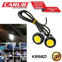 GÜNDÜZ LEDİ AYNA ALTI YUVARLAK KARTAL GÖZÜ 22MM KIRMIZI 4621025 CARUB