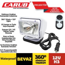 PROJEKTÖR SEYİR UZAKTAN KUMANDALI 12V H3 AMPÜLLÜ BEYAZ 4504019 CARUB
