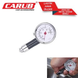 LASTİK HAVA ÖLÇME ÖLÇER METAL GÖVDE SAAT ANALOG İBRELİ 2450313 CARUB