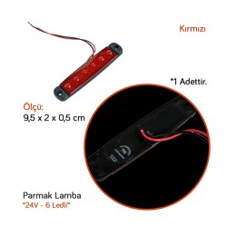 LED LAMBA PARMAK 6 LED KIRMIZI 24V TAS 004K-24 TAS004K-24 TAS