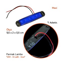 LED LAMBA PARMAK 6 LED MAVİ 24V TAS 004-24 TAS004M-24 TAS
