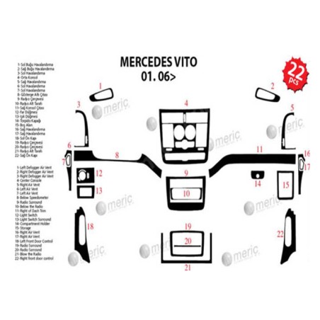 MAUN KAPLAMA MERCEDES VİTO 06-16 GRİ 22PRÇ 35424 MERİÇ