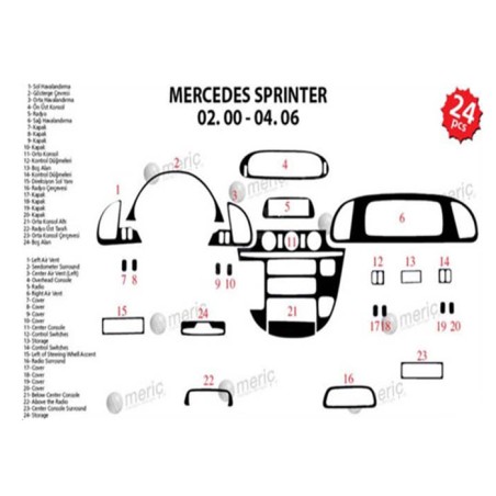 MAUN KAPLAMA MERCEDES SPRİNTER 00-06 SİYAH 24PRÇ 35391 MERİÇ