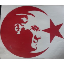 YAPIŞTIRMA FOLYO AY YILDIZ ATATÜRK KIRMIZI 22X25 ERN0301 4 ERN0301-4 E