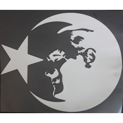 YAPIŞTIRMA FOLYO AY YILDIZ ATATÜRK BEYAZ 22X25 ERN0301-5 ERN