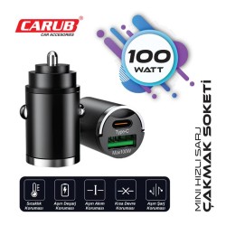 ŞARJ CİHAZI HIZLI 2IN1 100W TYPE-C + USB SOKET 5901849 CARUB
