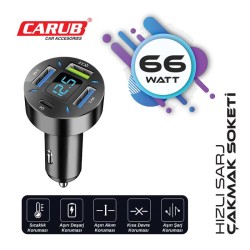 ŞARJ CİHAZI HIZLI 4IN1 66W TYPE-C + USB SOKET + VOLTMETRE 5901848 CARU