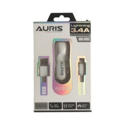 ŞARJ CİHAZI 3.4 AMPER 2 USB SOKET KABLOLU IPHONE AURİS ARS-CR02 AURIS