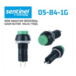 ANAHTAR PLASTİK BUTON (BAS BIRAK) YEŞİL TUŞ ÇAP-18MM U-30MM 05-B4-1G SENTİNEL
