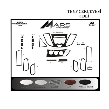 MAUN KAPLAMA FORD TRANSİT 14-19 MAUN TEYP ÇERÇEVESİ CDLİ 37050-1 MERİÇ