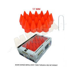 BİJON KAPAĞI SİVRİ 17MM KIRMIZI 20Lİ SET 203-007-036 MEFSA
