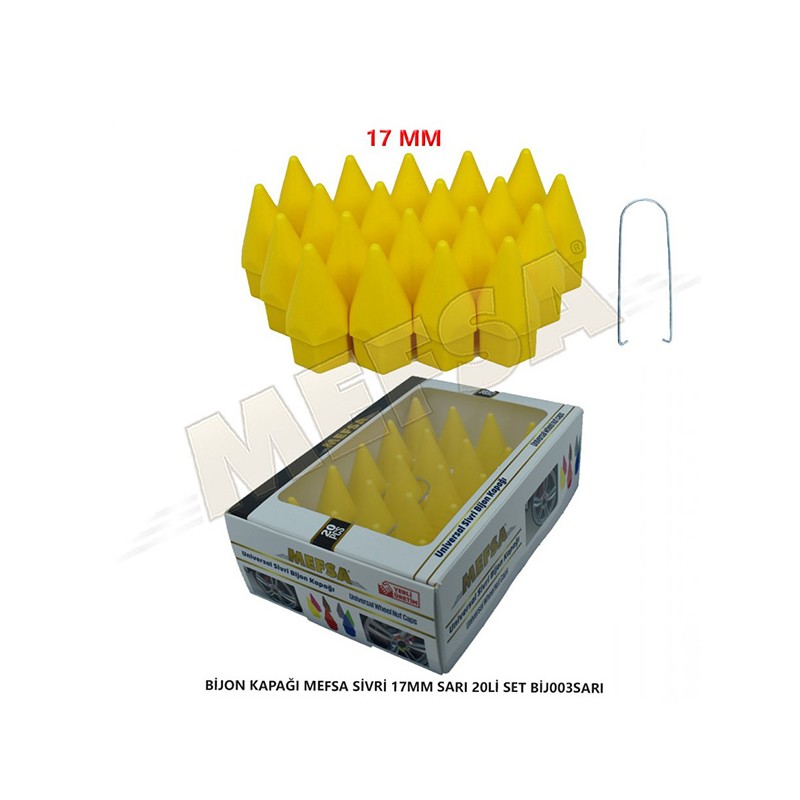 BİJON KAPAĞI SİVRİ 17MM SARI 20Lİ SET 203-007-031 MEFSA
