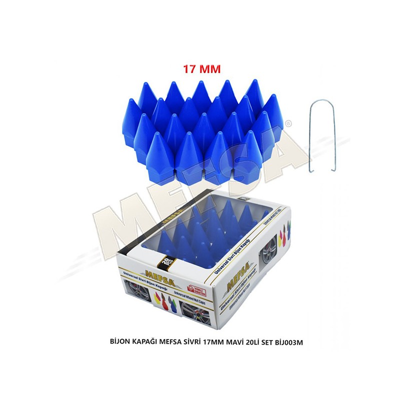 BİJON KAPAĞI SİVRİ 17MM MAVİ 20Lİ SET 203-007-030 MEFSA