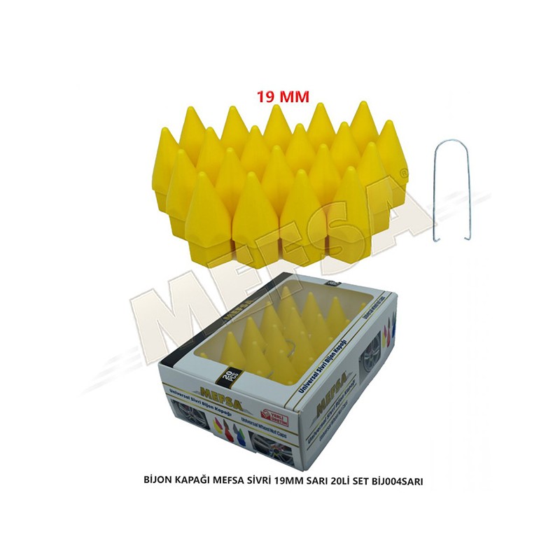 BİJON KAPAĞI SİVRİ 19MM SARI 20Lİ SET 203-007-042 MEFSA