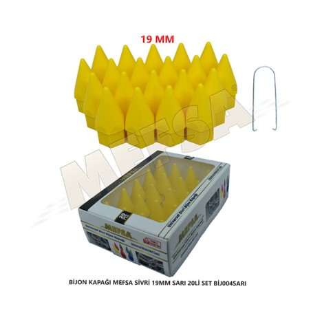 BİJON KAPAĞI SİVRİ 19MM SARI 20Lİ SET 203-007-042 MEFSA