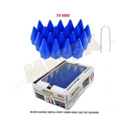 BİJON KAPAĞI SİVRİ 19MM MAVİ 20Lİ SET 203-007-041 MEFSA