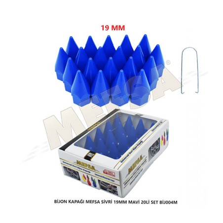 BİJON KAPAĞI SİVRİ 19MM MAVİ 20Lİ SET 203-007-041 MEFSA