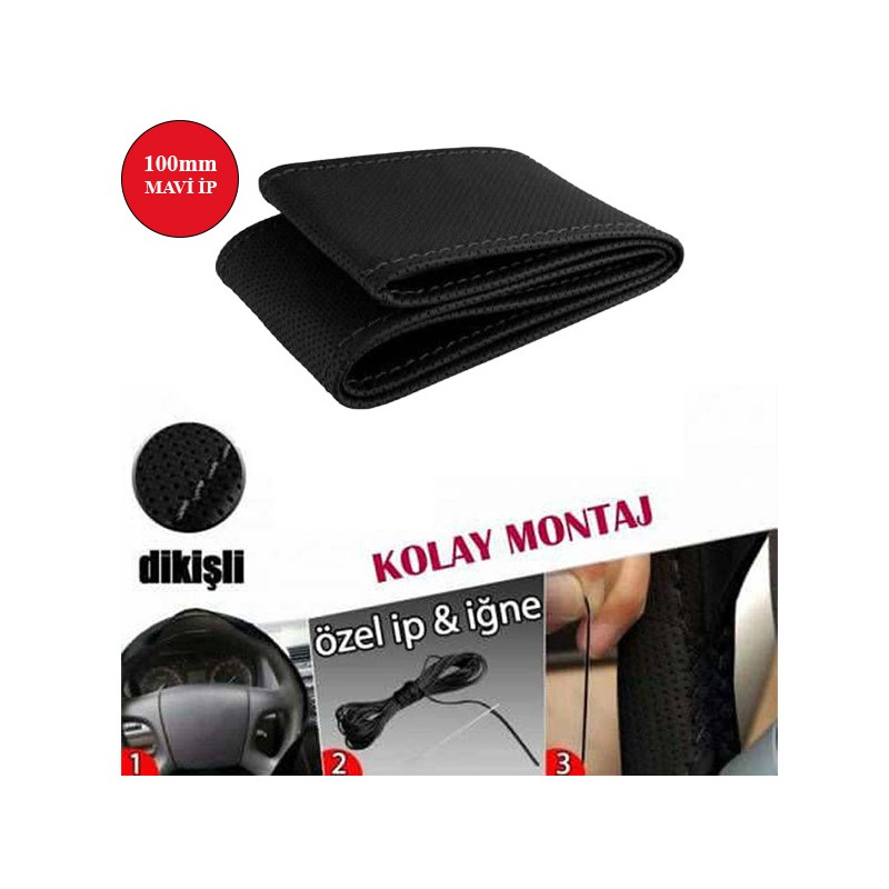 DİREKSİYON KILIFI DİKME 38CM DÜZ DESEN MAVİ DİKİŞLİ 100MM KLÇ KLCDDK-1