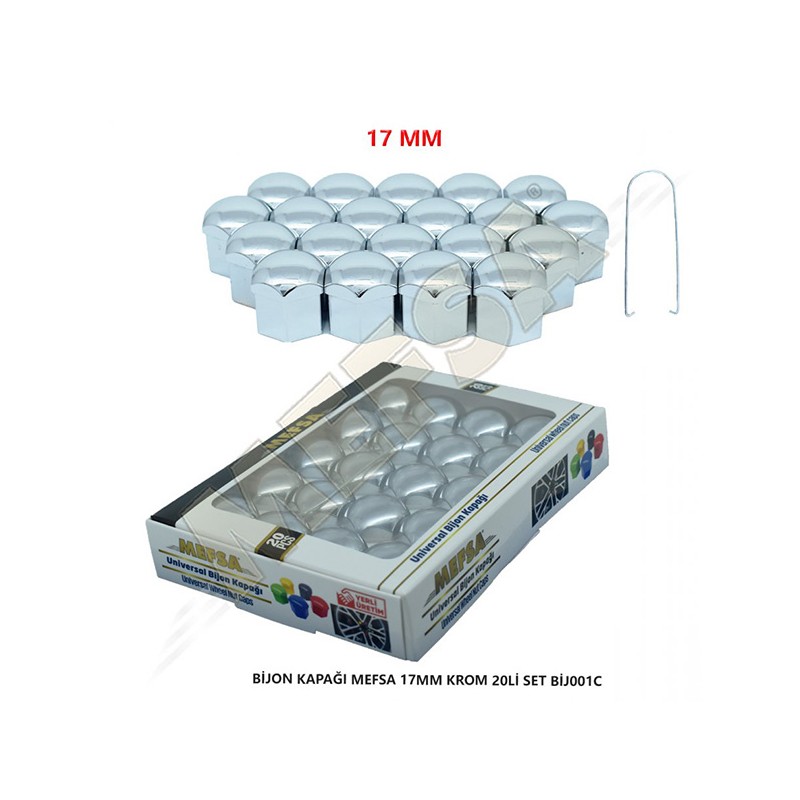 BİJON KAPAĞI DÜZ 17MM KROM 20Lİ SET 203-007-004 MEFSA
