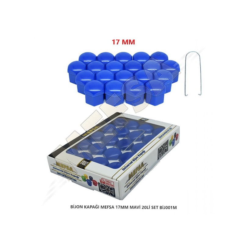 BİJON KAPAĞI DÜZ 17MM MAVİ 20Lİ SET 203-007-008 MEFSA