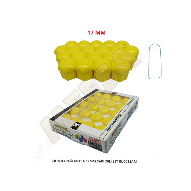 BİJON KAPAĞI DÜZ 17MM SARI 20Lİ SET 203-007-009 MEFSA