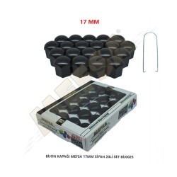 BİJON KAPAĞI DÜZ 17MM SİYAH 20Lİ SET 203-007-005 MEFSA
