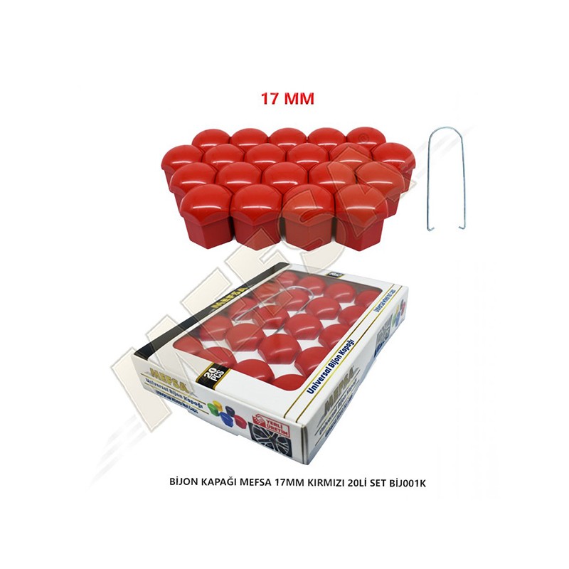 BİJON KAPAĞI DÜZ 17MM KIRMIZI 20Lİ SET 203-007-014 MEFSA