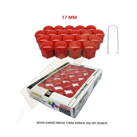 BİJON KAPAĞI DÜZ 17MM KIRMIZI 20Lİ SET 203-007-014 MEFSA