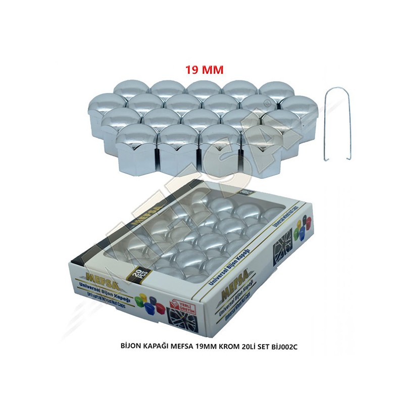 BİJON KAPAĞI DÜZ 19MM KROM 20Lİ SET 203-007-015 MEFSA