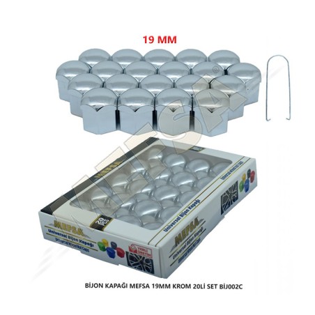BİJON KAPAĞI DÜZ 19MM KROM 20Lİ SET 203-007-015 MEFSA
