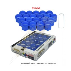 BİJON KAPAĞI DÜZ 19MM MAVİ 20Lİ SET 203-007-019 MEFSA