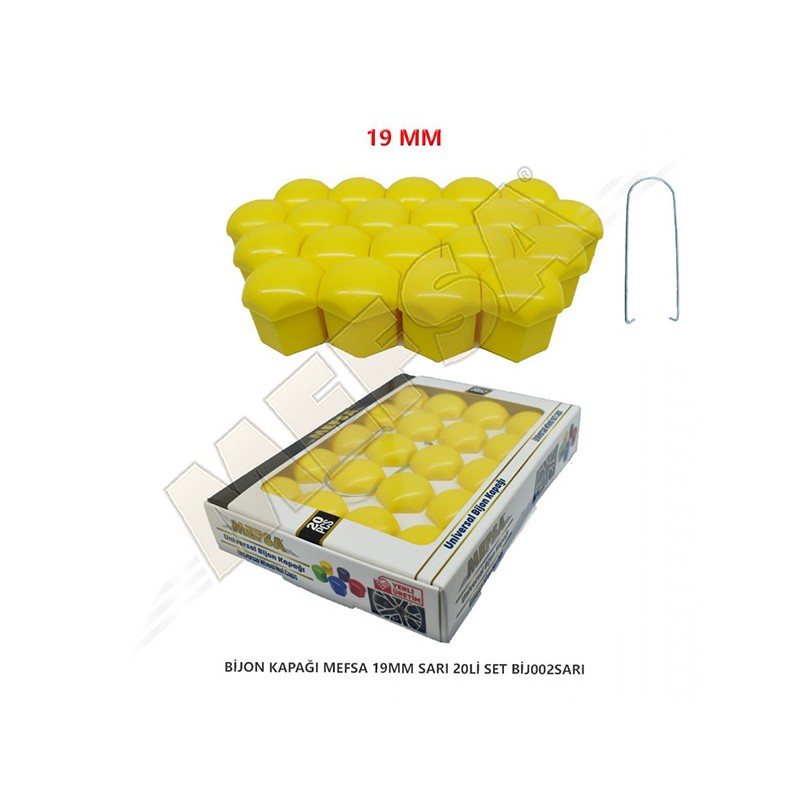 BİJON KAPAĞI DÜZ 19MM SARI 20Lİ SET 203-007-020 MEFSA
