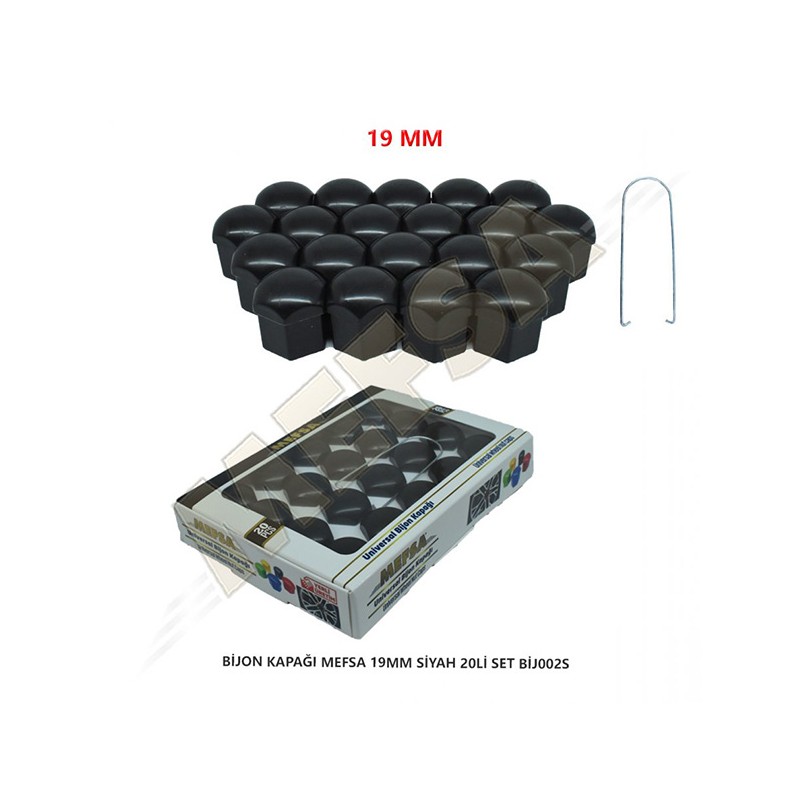 BİJON KAPAĞI DÜZ 19MM SİYAH 20Lİ SET 203-007-016 MEFSA