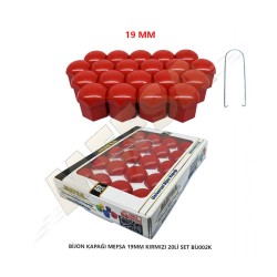 BİJON KAPAĞI DÜZ 19MM KIRMIZI 20Lİ SET 203-007-025 MEFSA