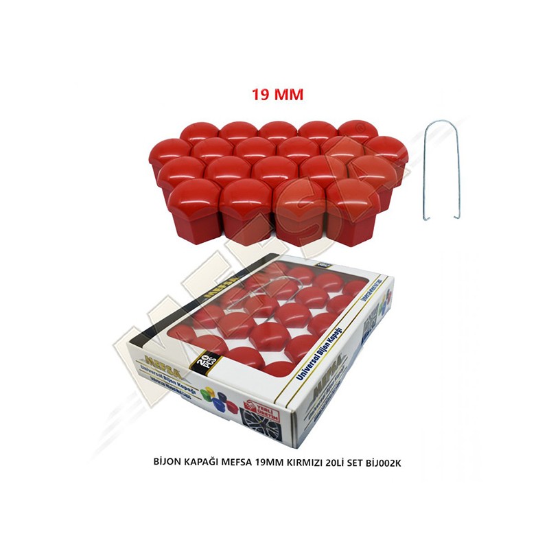 BİJON KAPAĞI DÜZ 19MM KIRMIZI 20Lİ SET 203-007-025 MEFSA