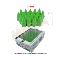 BİJON KAPAĞI SİVRİ 17MM YEŞİL 20Lİ SET 203-007-032 MEFSA