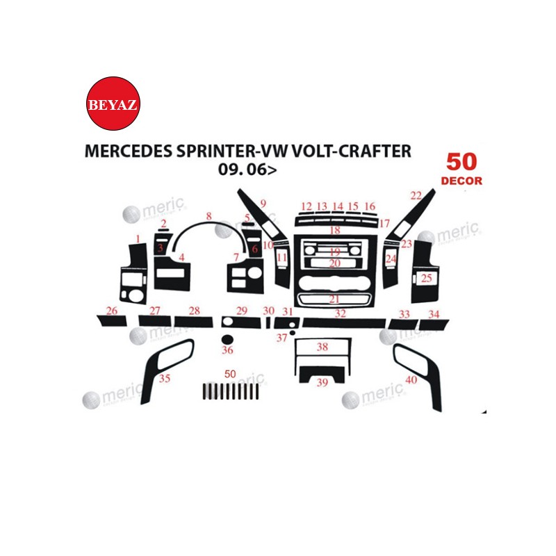 MAUN KAPLAMA CRAFTER SPRİNTER 06-19 BEYAZ 51PRÇ 36857 MERİÇ
