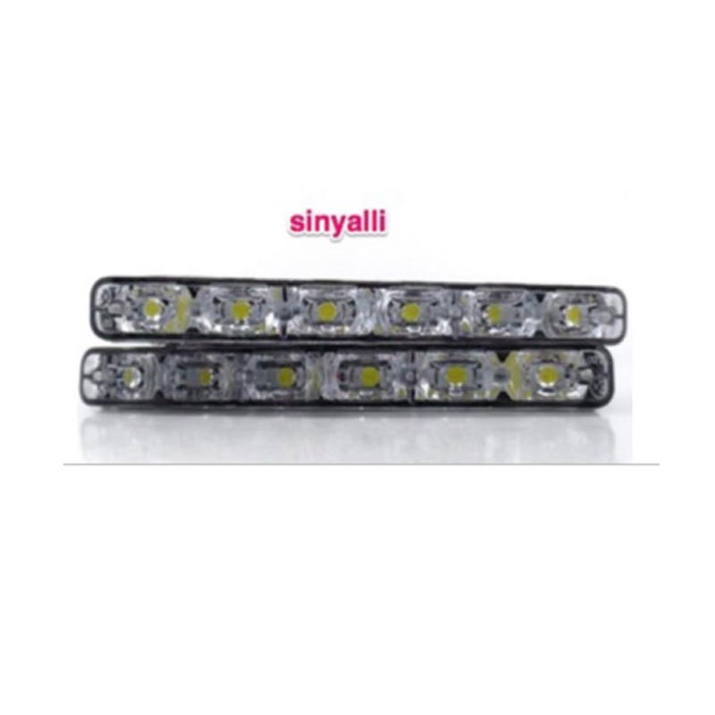 GÜNDÜZ LEDİ FARI DİKDÖRTGEN 6 LEDLİ METAL SİNYALLİ 170X20X40MM 0806017
