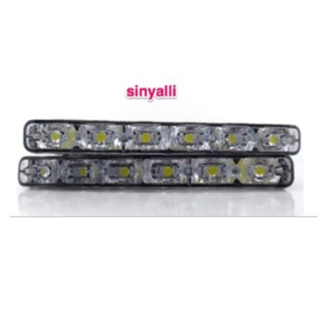 GÜNDÜZ LEDİ FARI DİKDÖRTGEN 6 LEDLİ METAL SİNYALLİ 170X20X40MM 0806017