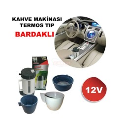 KAHVE MAKİNESİ TERMOS TİP BARDAK + SÜZGEÇ 12V 2910103 CARUB