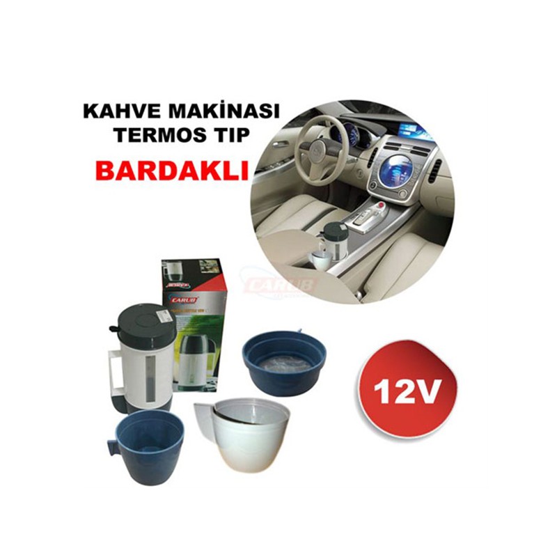 KAHVE MAKİNESİ TERMOS TİP BARDAK + SÜZGEÇ 12V 2910103 CARUB