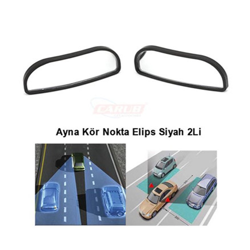 AYNA KÖR NOKTA YAPIŞTIRMA ELİPS SİYAH 2Lİ 0221228 CARUB