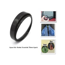 AYNA KÖR NOKTA YAPIŞTIRMA YUVARLAK 75MM AYARLI SİYAH 0221233 CARUB